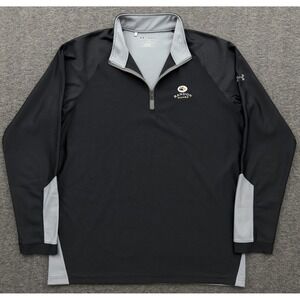Under Armour Pullover Mens XL Black Gray Brandon Dunes Golf Club 1/4 Zip Shirt *